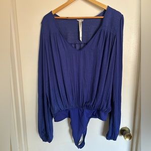 Free People Royal Blue Bodysuit Like New Size Large